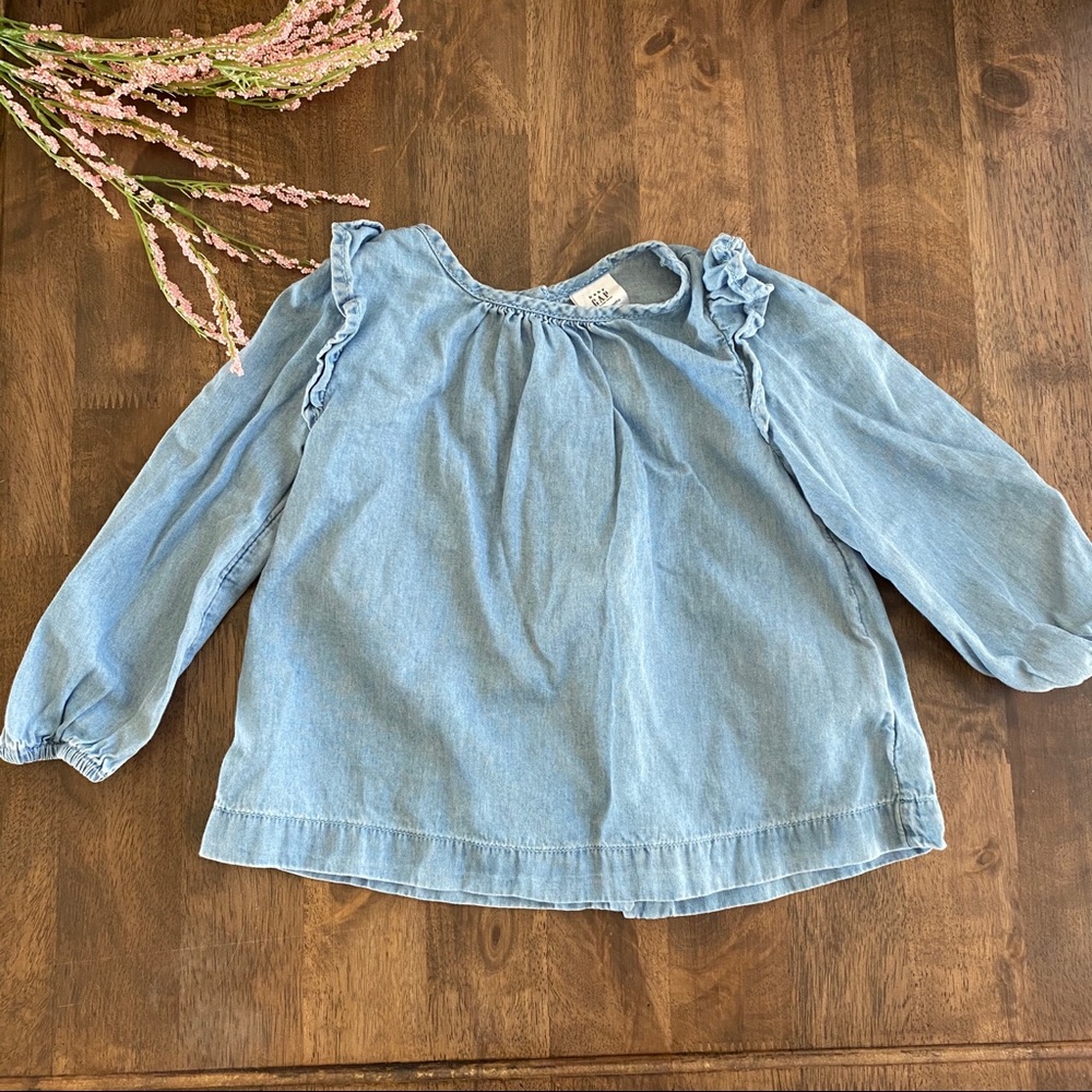 BABY GAP - Toddler Girl Denim Blouse 18-24 month